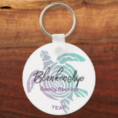 Familie Reünie Pastel Tribal Turtle Keepsake Sleutelhanger (Voorkant)
