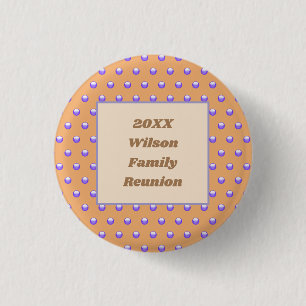 Familie reünie Peach Blue Polka Dot Event Keepomwi Ronde Button 3,2 Cm