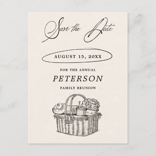 Familie Reünie Picknick Chic  Save the Date Briefkaart (Voorkant)