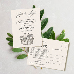 Familie Reünie Picknick Chic Save the Date Briefkaart