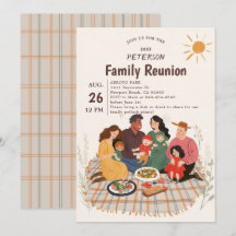 Familie reünie picknick illustratie lente zomer