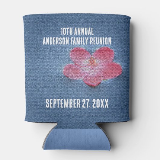 Familie Reünie Picknick Minimalistische Bloemen Ve Blikjeskoeler (Achterkant)