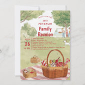 Familie reünie picknick Schattigee zomer illustrat Kaart (Voorkant)