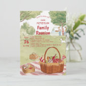 Familie reünie picknick Schattigee zomer illustrat Kaart (Staand voorkant)
