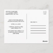 Familie reünie pijnbomen zonsondergang groen briefkaart (Achterkant)