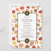 Familie reünie potluck BBQ herfst monogram Kaart (Voorkant)