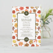 Familie reünie potluck BBQ herfst monogram Kaart (Staand voorkant)