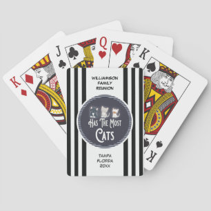 Familie Reünie Prijs Award Meeste Katten Pokerkaarten