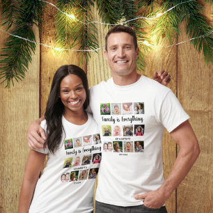 Familie Reünie Quote Naam 12 Fotocollage T-shirt