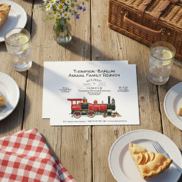 Familie Reünie Red Train uitnodiging