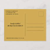 Familie reünie redt de datum verbonden aan gouden  aankondigingskaart (Achterkant)