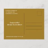 Familie reünie redt de datum verbonden aan gouden  aankondigingskaart (Achterkant)