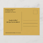 Familie reünie redt de datum verbonden aan gouden  aankondigingskaart (Achterkant)