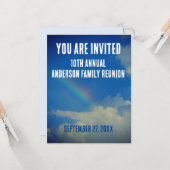 Familie Reünie Regenboog Kleurrijk U bent uitgenod Kaart (Voorkant / Achterkant in situ)