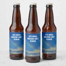 Familie Reünie Regenboog Kleurrijke Zomer Picinic Bier Etiket