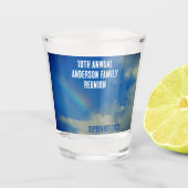 Familie Reünie Regenboog Kleurrijke Zomer Picinic Shot Glas (Voorkant)