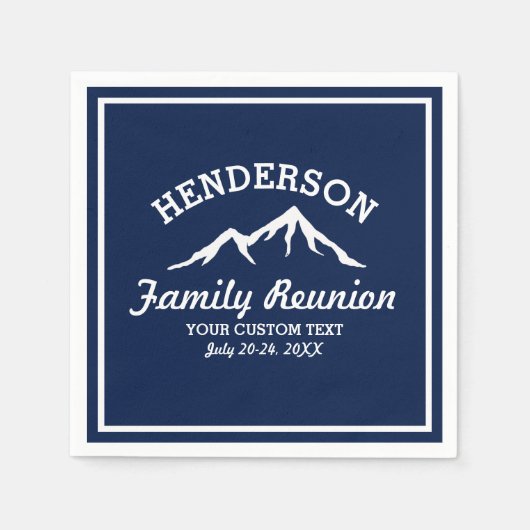  familie reünie reis Navy Blue Mountain Servetten (Voorkant)