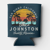  familie reünie retro zonsondergang strand palmen blikjeskoeler (Voorkant)