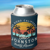  familie reünie retro zonsondergang strand palmen blikjeskoeler