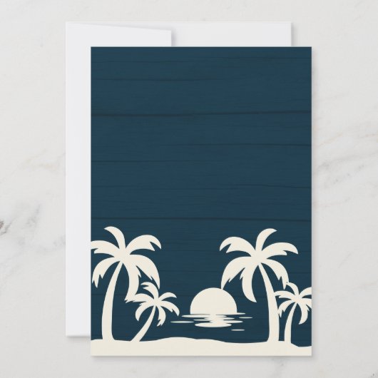 familie reünie retro zonsondergang strand palmen kaart (Achterkant)