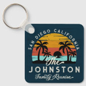  familie reünie retro zonsondergang strand palmen sleutelhanger (Voorkant)