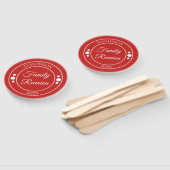 Familie Reünie Rode en Witte Cirkels Handwaaier (Niet-gemonteerd)