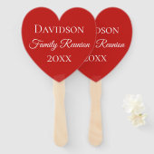 Familie Reünie Rode Hart Handwaaier (Voorkant en achterkant)