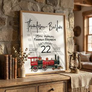 Familie Reünie Rode Trein Perfect Poster