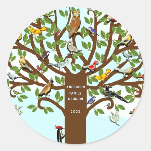 Familie Reünie Ronde Sticker (Voorkant)