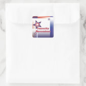 Familie reünie rood wit en blauw ster ontwerp vierkante sticker (Tas)