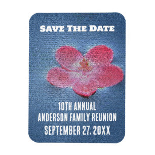 Familie Reünie Roze Blauwe Vakantie Save The Date Magneet