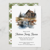 Familie Reünie Rustieke Bos Cabine Uitnodiging (Voorkant / Achterkant)