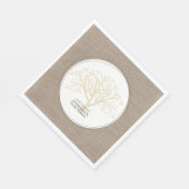 Familie Reünie Rustieke Bruine Gestikte Burlap Servet (Hoek)