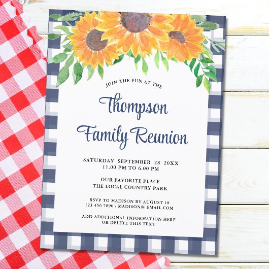 Familie Reünie Rustieke Floral Uitnodiging Briefkaart