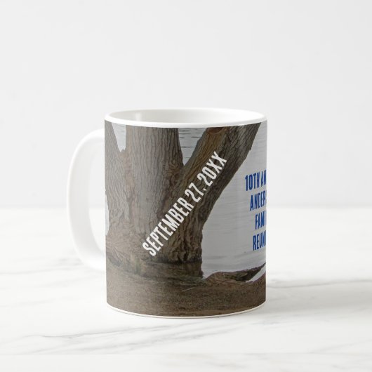 Familie Reünie Rustieke Lakehouse jaarlijkse vakan Koffiemok (Voorkant links)