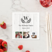 Familie reünie rustige houtafbeelding servet (Insitu)