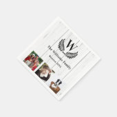 Familie reünie rustige houtafbeelding servet (Hoek)