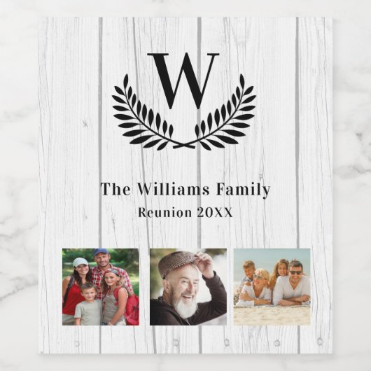 Familie reünie rustige houtafbeelding wijn etiket (Enkel label)