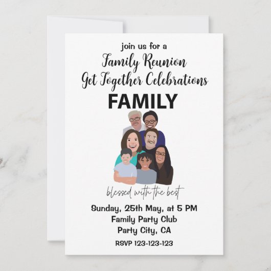 Familie Reünie Samen Party Familie Reünie Kaart (Voorkant)