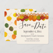 Familie Reünie Save The Date Herfst Espenbladeren (Voorkant / Achterkant)