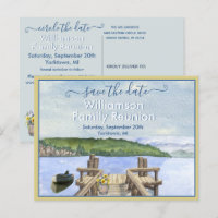 Familie reünie Save the Date Lake Dock QR Code