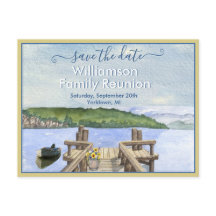Familie reünie Save the Date Lake Dock QR Code