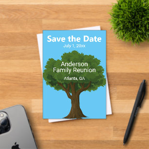 Familie Reünie Save the Date met Boom Acryl Uitnodigingen