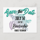 Familie Reünie Save The Date Tribal Turtle Art Aankondigingskaart (Voorkant)