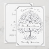 Familie reünie Silver Elegant Moderne Eenvoudig Kaart (Voorkant / Achterkant)