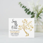 Familie reünie slaat de datum van de moderne Gold- Aankondigingskaart (Staand voorkant)