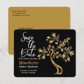 Familie reünie slaat de datum van de moderne Gold- Save The Date (Voorkant / Achterkant)
