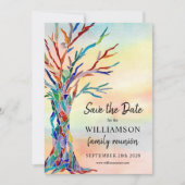 Familie reünie slaat de datumfamiliestructuur op save the date (Voorkant)