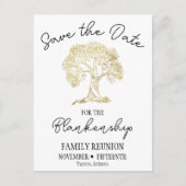 Familie reünie slaat de goudvoorraad op de datum aankondigingskaart (Voorkant)