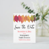 Familie reünie sparen de Datum herfst boomgaarden Aankondigingskaart (Staand voorkant)